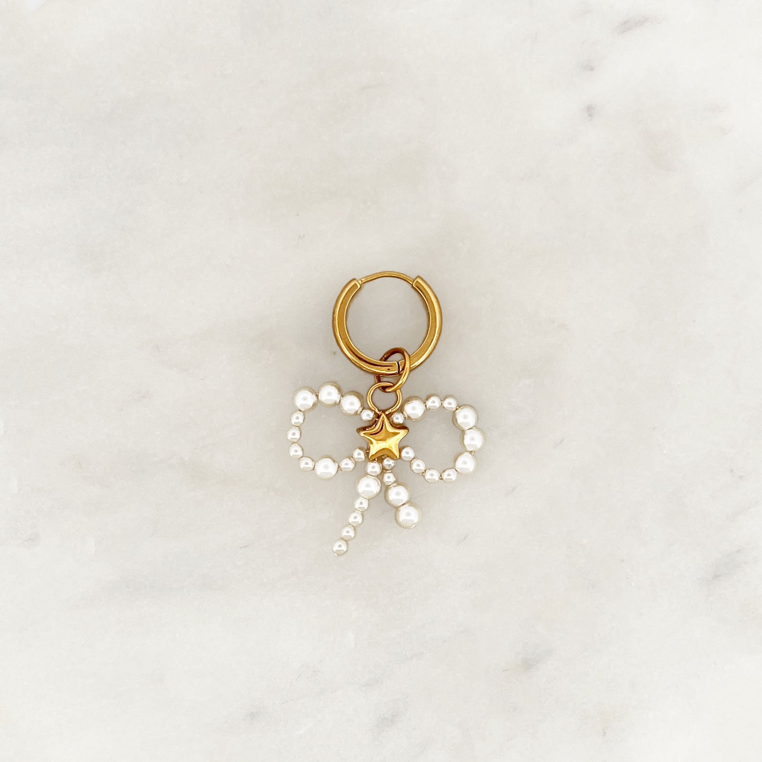 Earring Pearl Bow Star Earring Pearl Bow Star