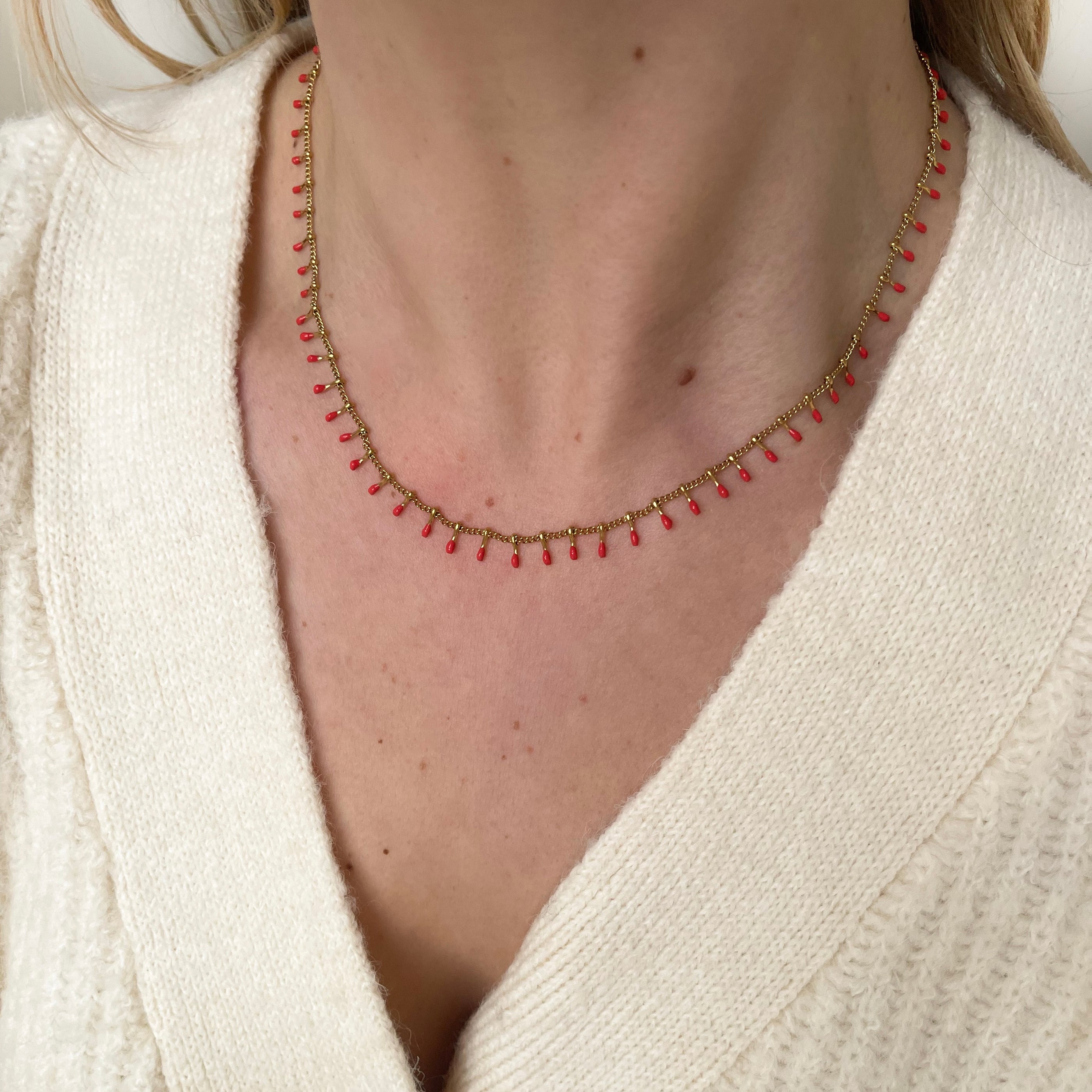 Red Tassels Necklace Red Tassels Necklace