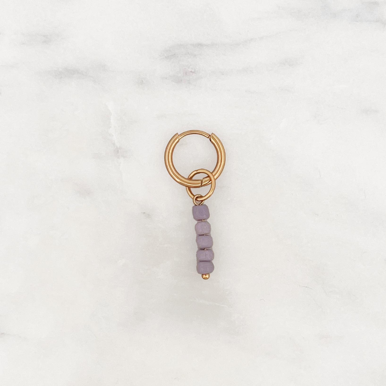 Tiny Huggie Lilac Beads Tiny Huggie Lilac Beads