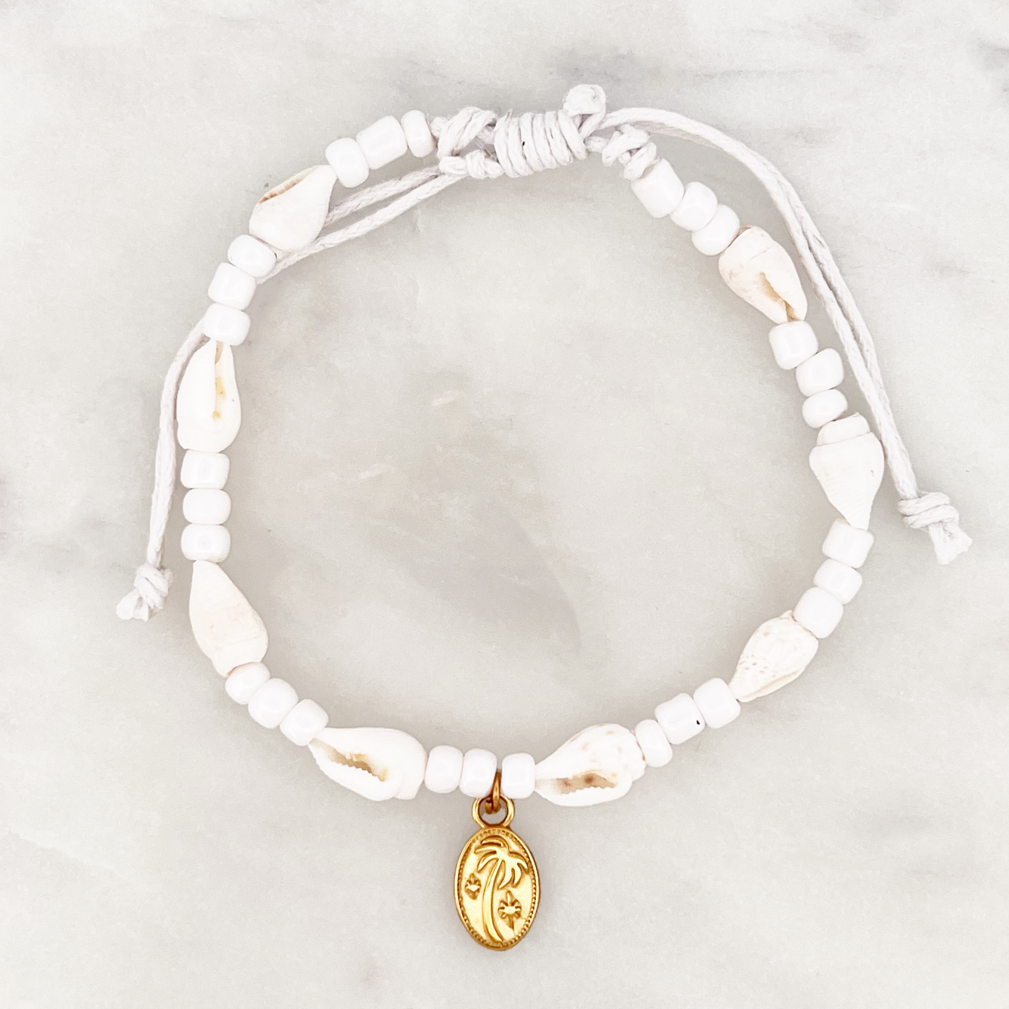 White Shell Bracelet Palm Amulet White Shell Bracelet Palm Amulet