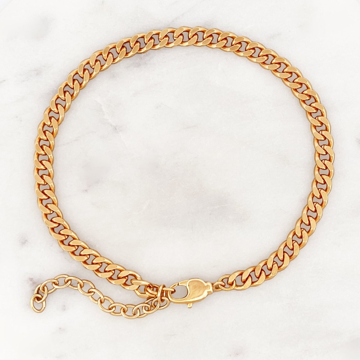 Anklet Flat Curb - ByNouck Jewelry Anklet Flat Curb - ByNouck Jewelry