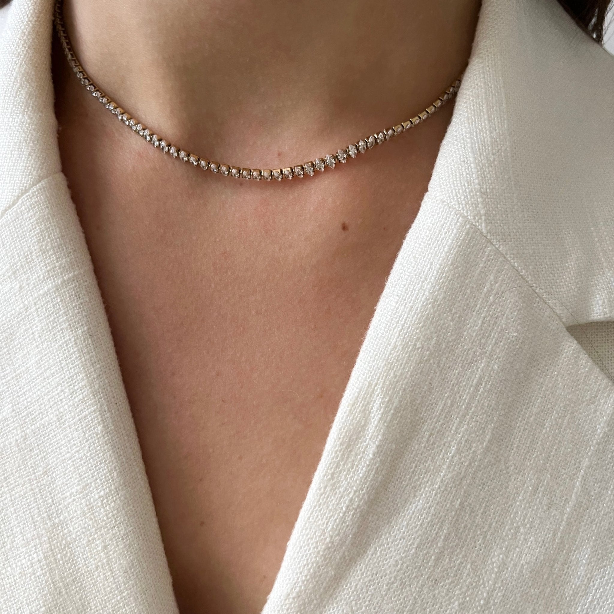 Choker Clear Rhinestones - ByNouck Jewelry Choker Clear Rhinestones - ByNouck Jewelry