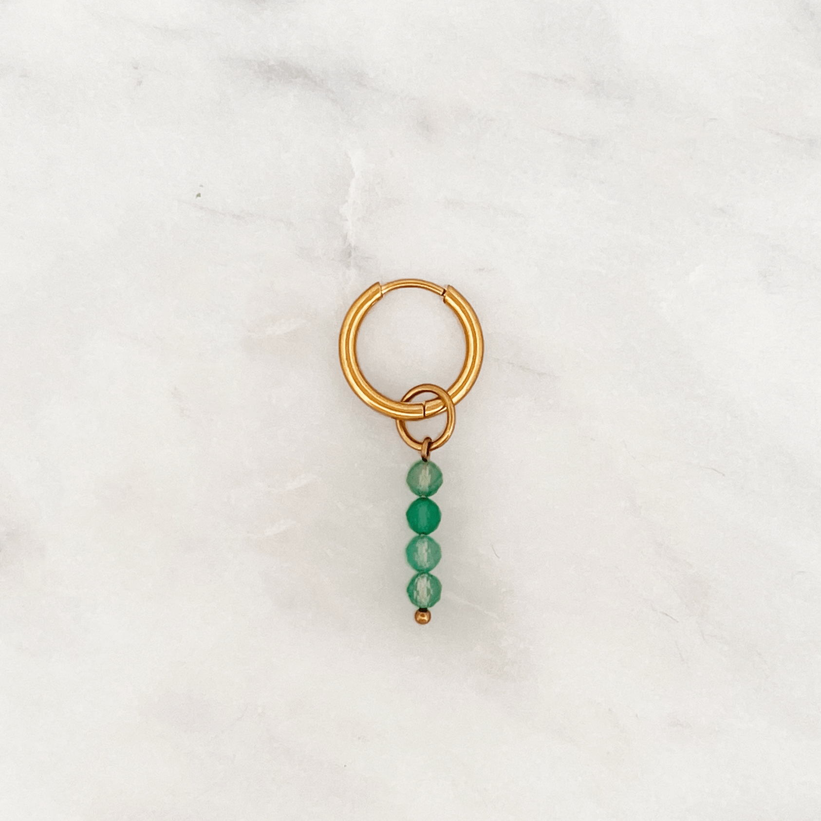 Fine Huggie Big Lime Beads - ByNouck Jewelry Fine Huggie Big Lime Beads - ByNouck Jewelry