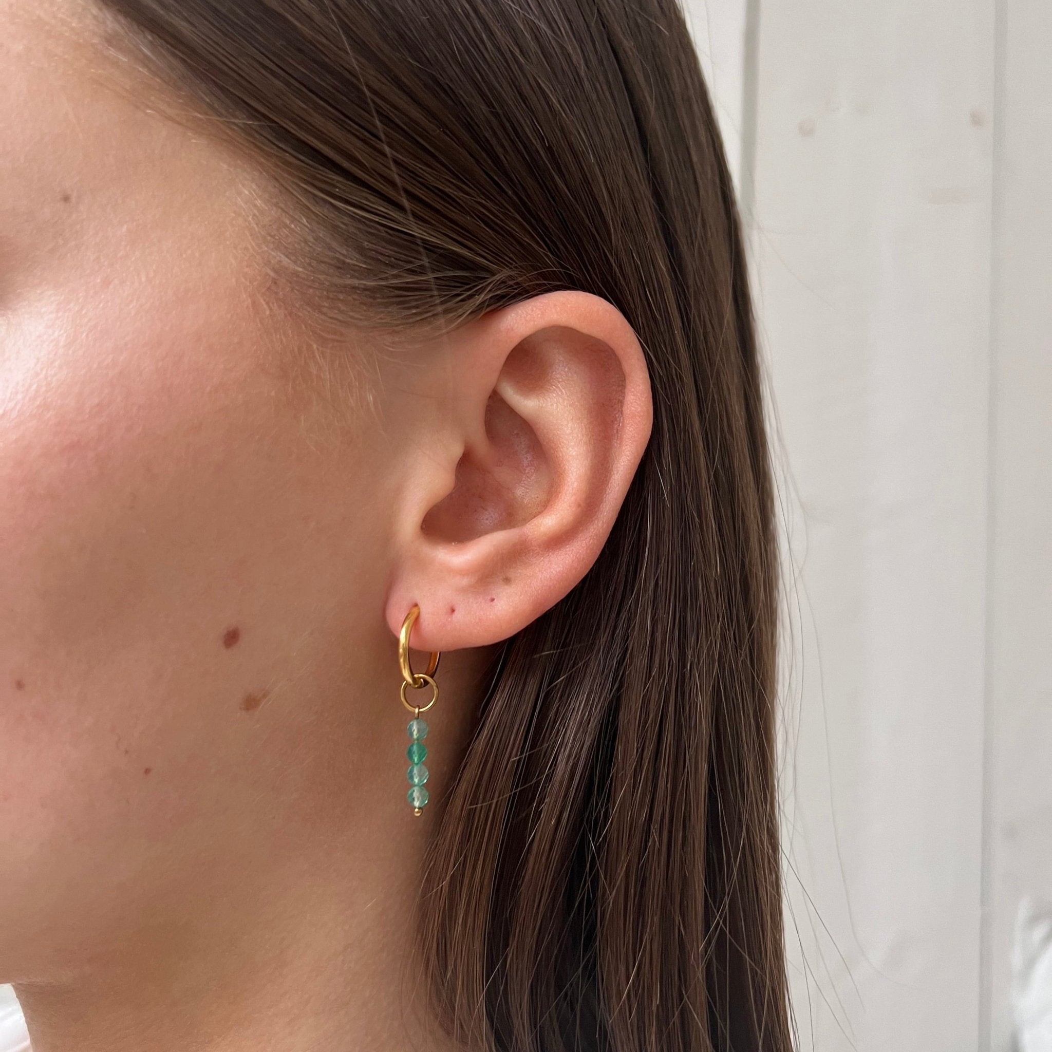 Fine Huggie Big Lime Beads - ByNouck Jewelry Fine Huggie Big Lime Beads - ByNouck Jewelry