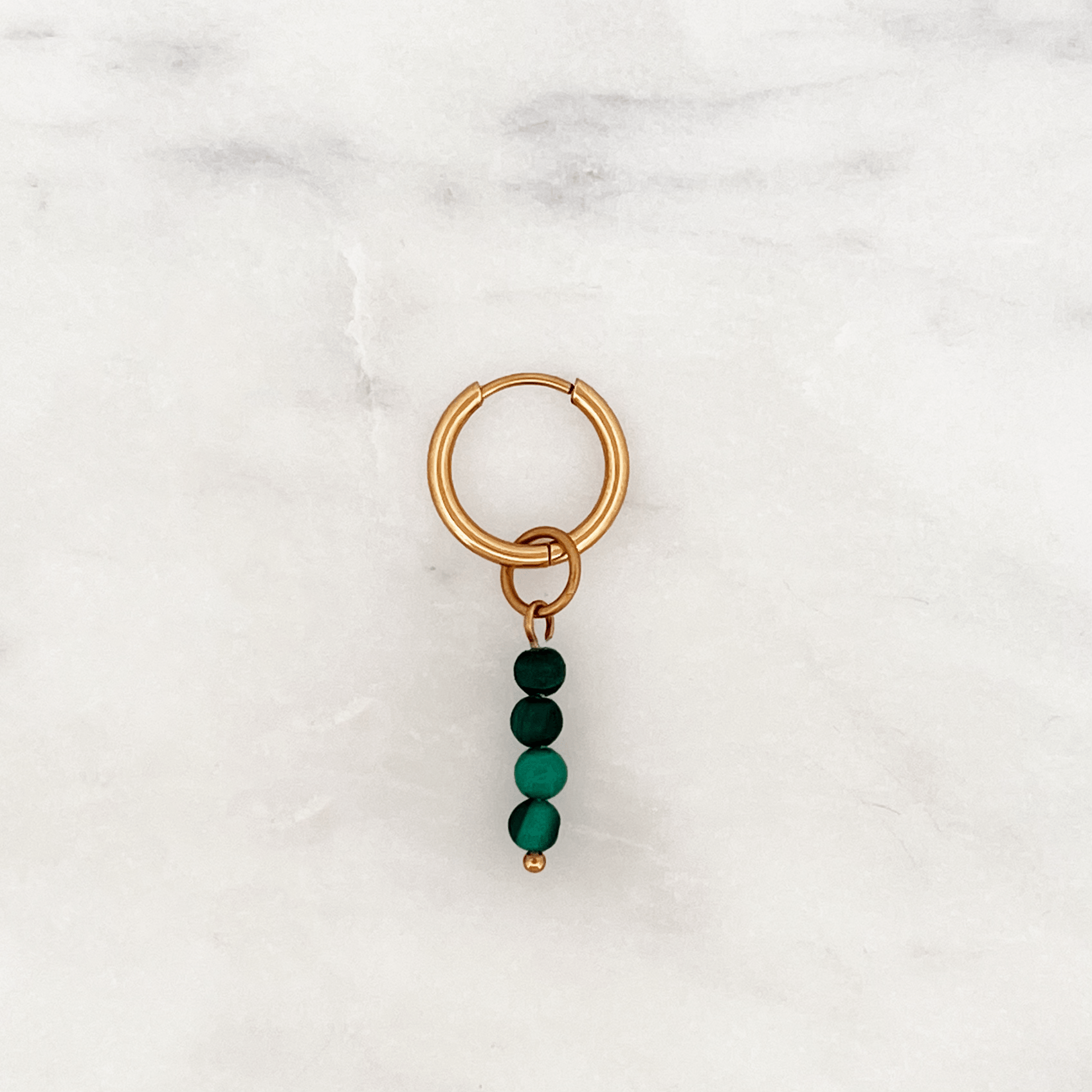 Fine Huggie Malachite Beads - ByNouck Jewelry Fine Huggie Malachite Beads - ByNouck Jewelry