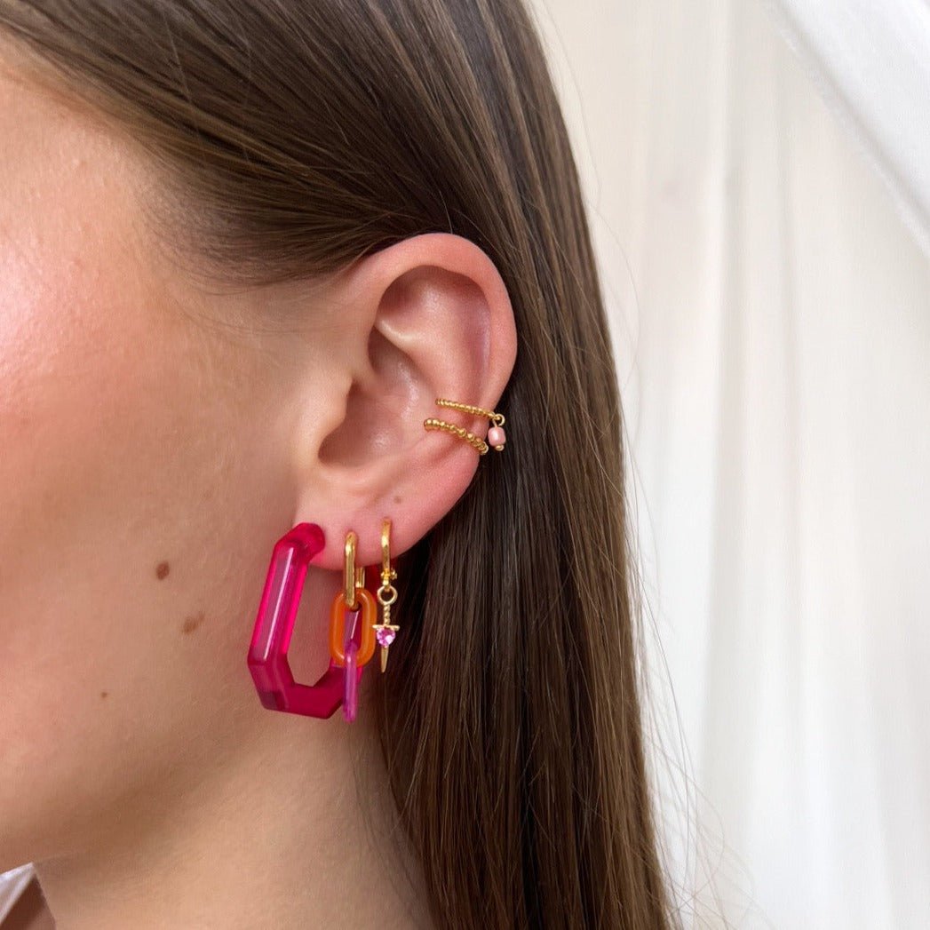 Fuchsia Buxon Hoop Set - ByNouck Jewelry Fuchsia Buxon Hoop Set - ByNouck Jewelry