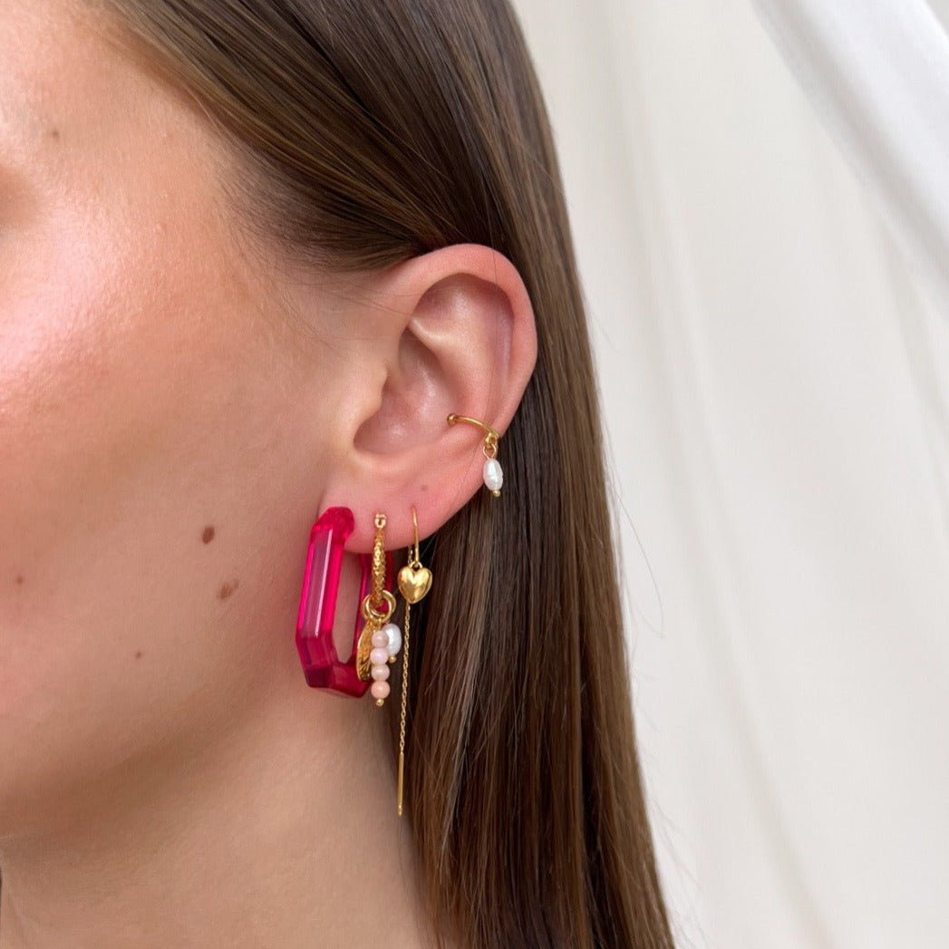 Fuchsia Buxon Hoop Set - ByNouck Jewelry Fuchsia Buxon Hoop Set - ByNouck Jewelry