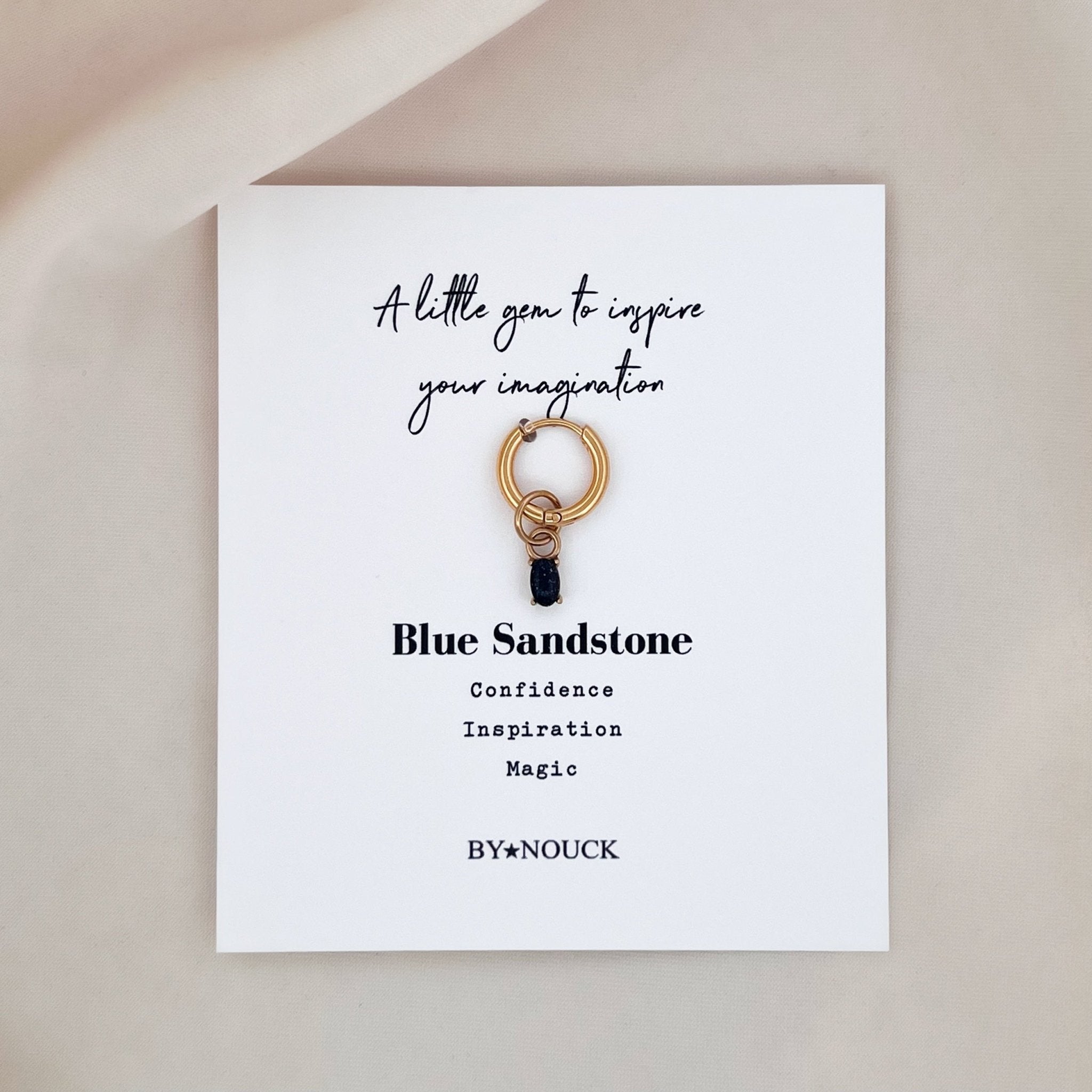 Hoop Blue Sandstone Oval - ByNouck Jewelry Hoop Blue Sandstone Oval - ByNouck Jewelry