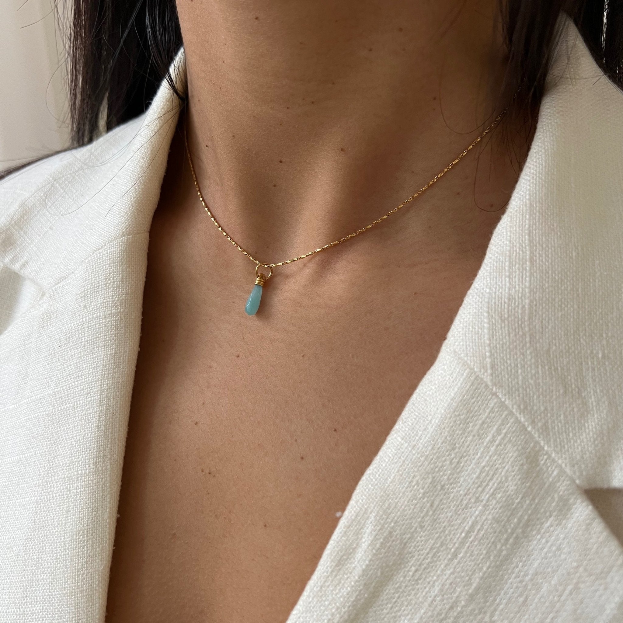 Necklace Manifest Stone Amazonite - ByNouck Jewelry Necklace Manifest Stone Amazonite - ByNouck Jewelry