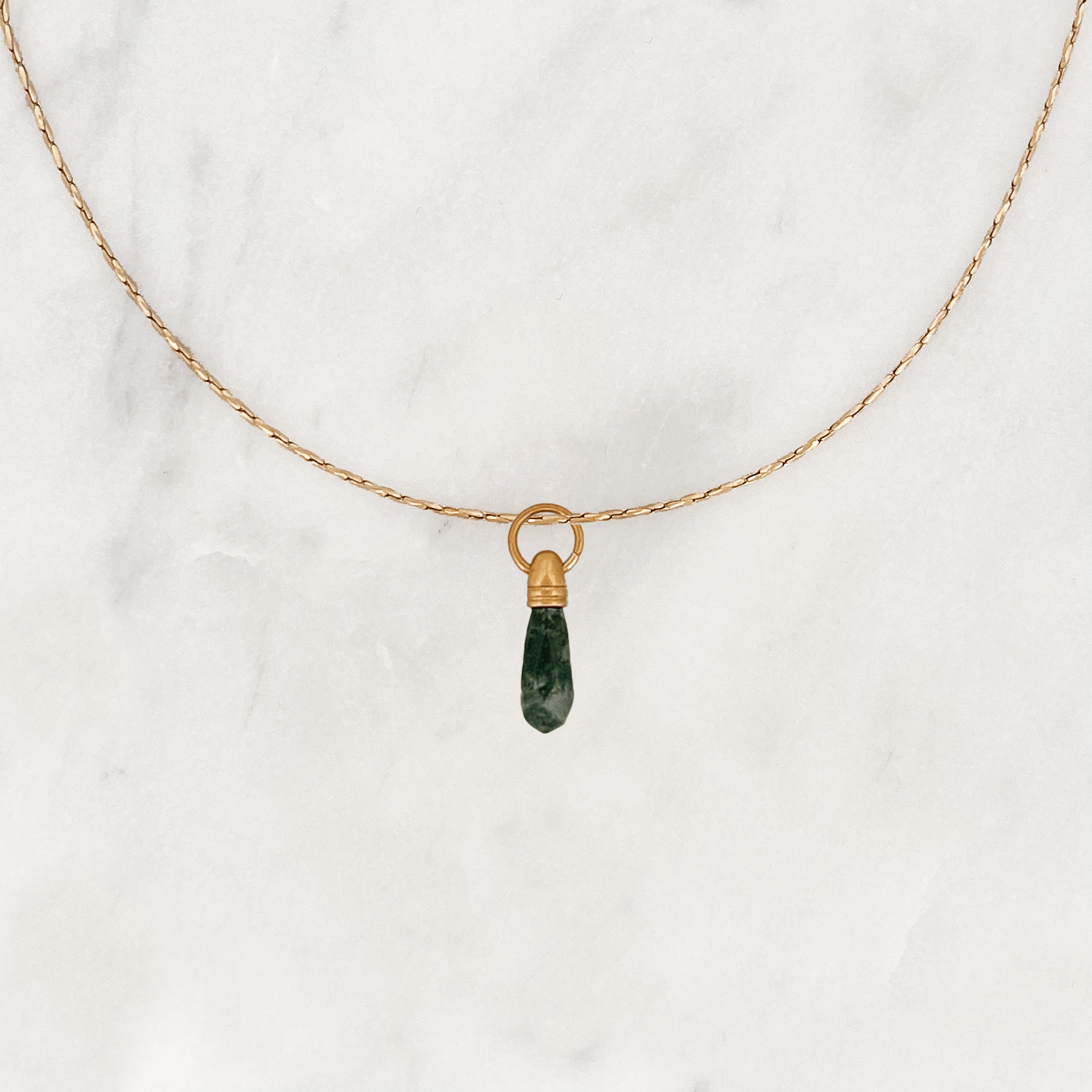 Necklace Manifest Stone Green Quartz - ByNouck Jewelry Necklace Manifest Stone Green Quartz - ByNouck Jewelry