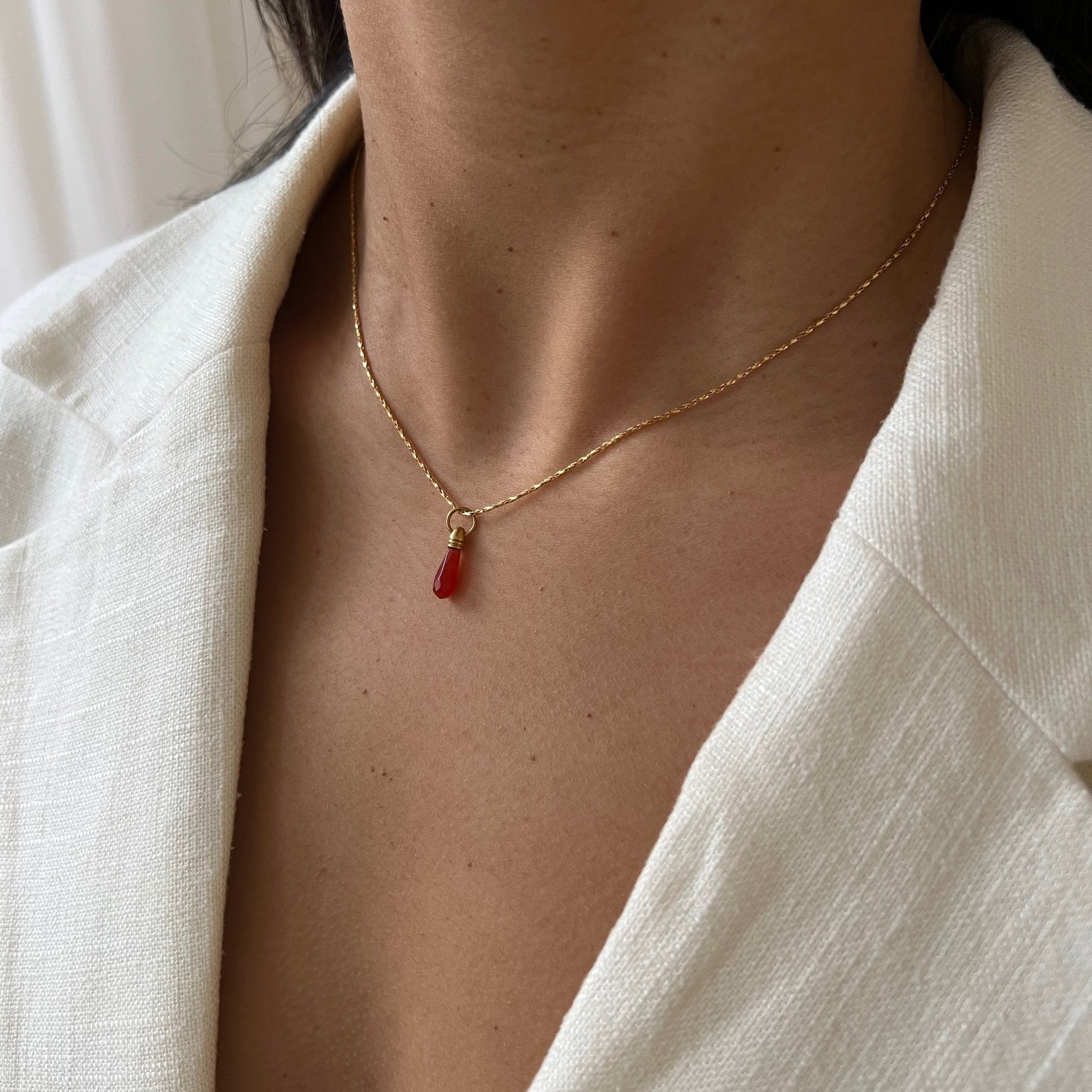 Necklace Manifest Stone Red Agate - ByNouck Jewelry Necklace Manifest Stone Red Agate - ByNouck Jewelry
