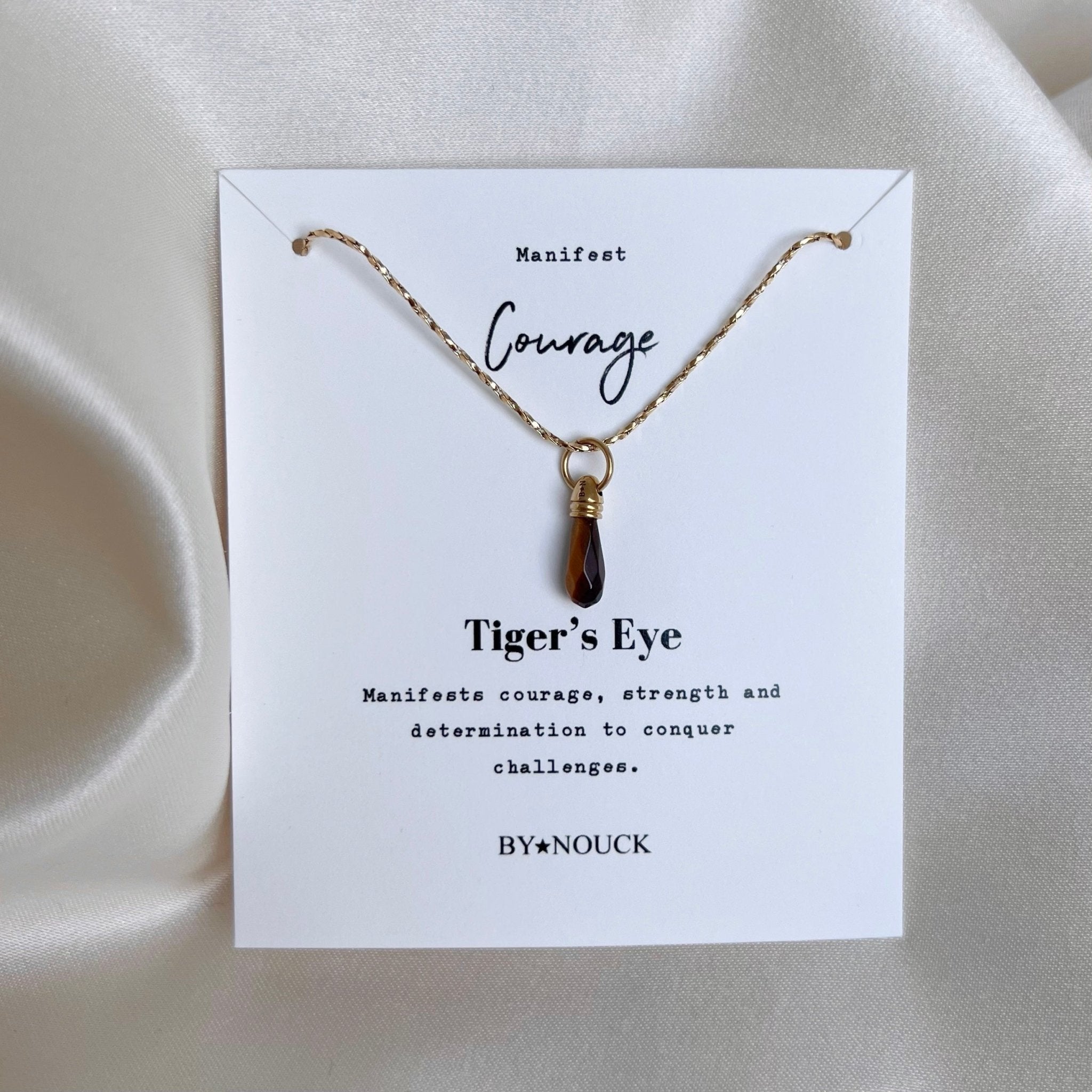 Necklace Manifest Stone Tiger’s Eye - ByNouck Jewelry Necklace Manifest Stone Tiger’s Eye - ByNouck Jewelry