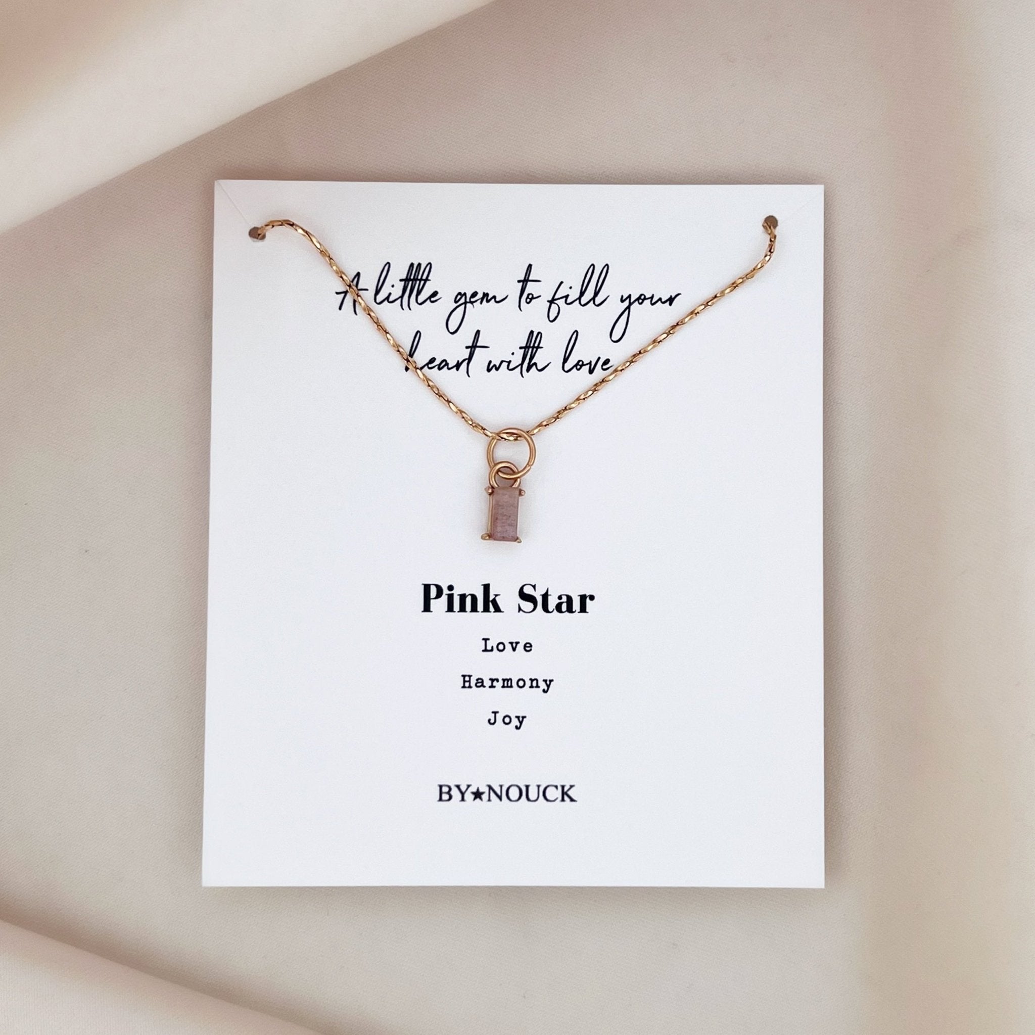 Necklace Pink Star Baguette - ByNouck Jewelry Necklace Pink Star Baguette - ByNouck Jewelry