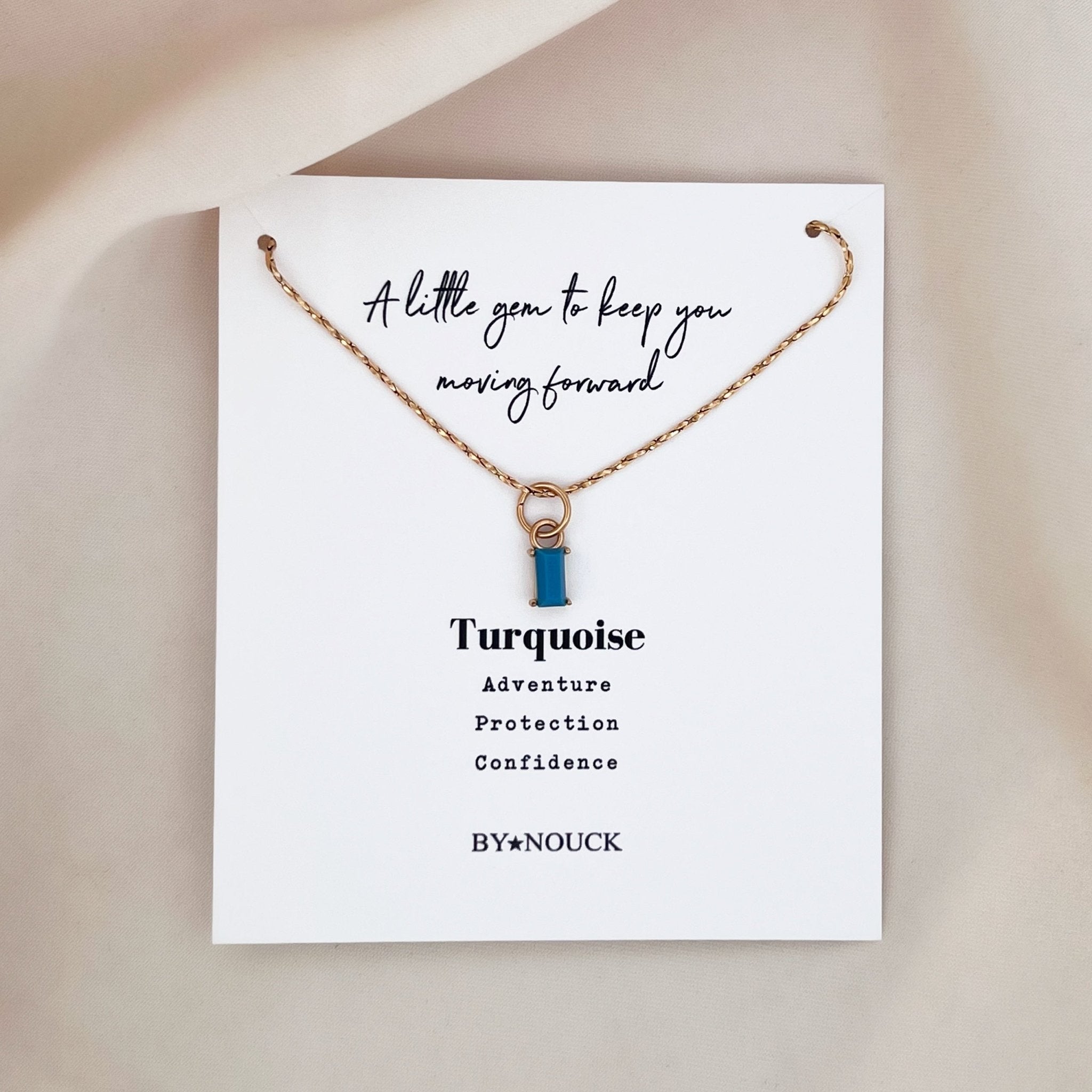 Necklace Turquoise Stone Baguette - ByNouck Jewelry Necklace Turquoise Stone Baguette - ByNouck Jewelry