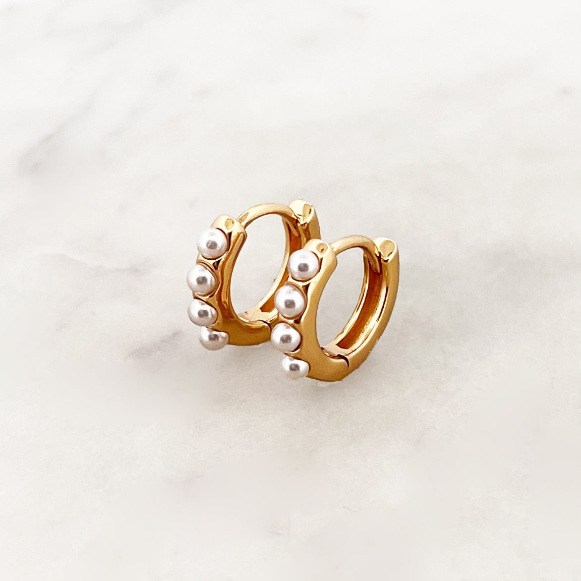 Pearl Dot Hoop Set - ByNouck Jewelry Pearl Dot Hoop Set - ByNouck Jewelry