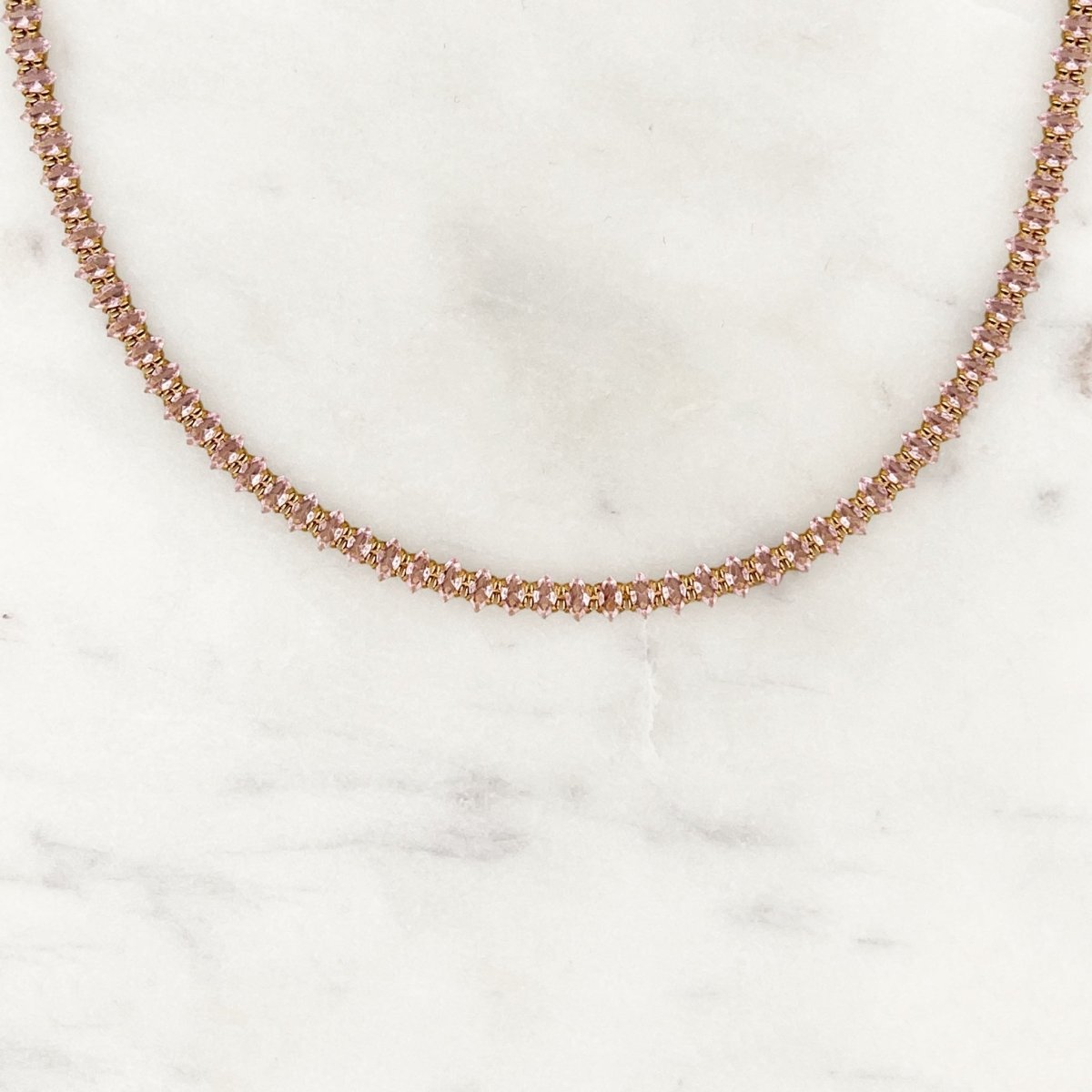 Pink Oval Rhinestone Choker - ByNouck Jewelry Pink Oval Rhinestone Choker - ByNouck Jewelry