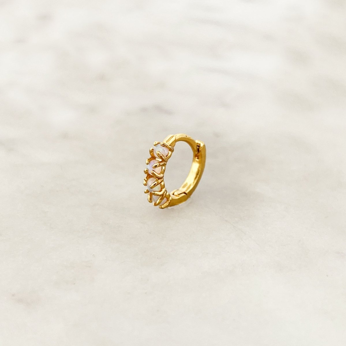 Tiny Hoop Opal - ByNouck Jewelry Tiny Hoop Opal - ByNouck Jewelry