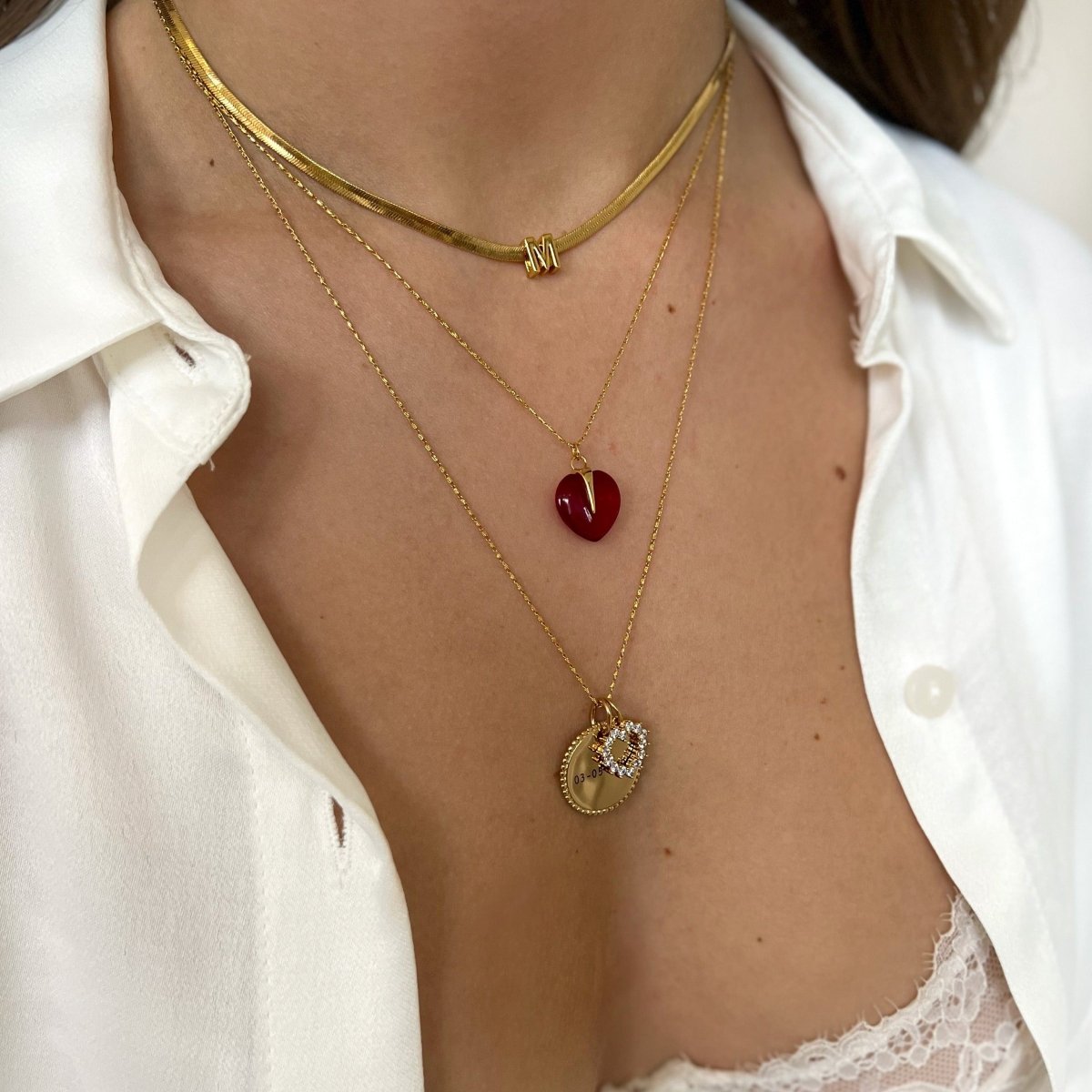 Flat Initial Choker - ByNouck Jewelry Flat Initial Choker - ByNouck Jewelry