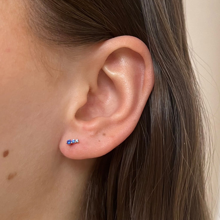 Earstud Blue Dots