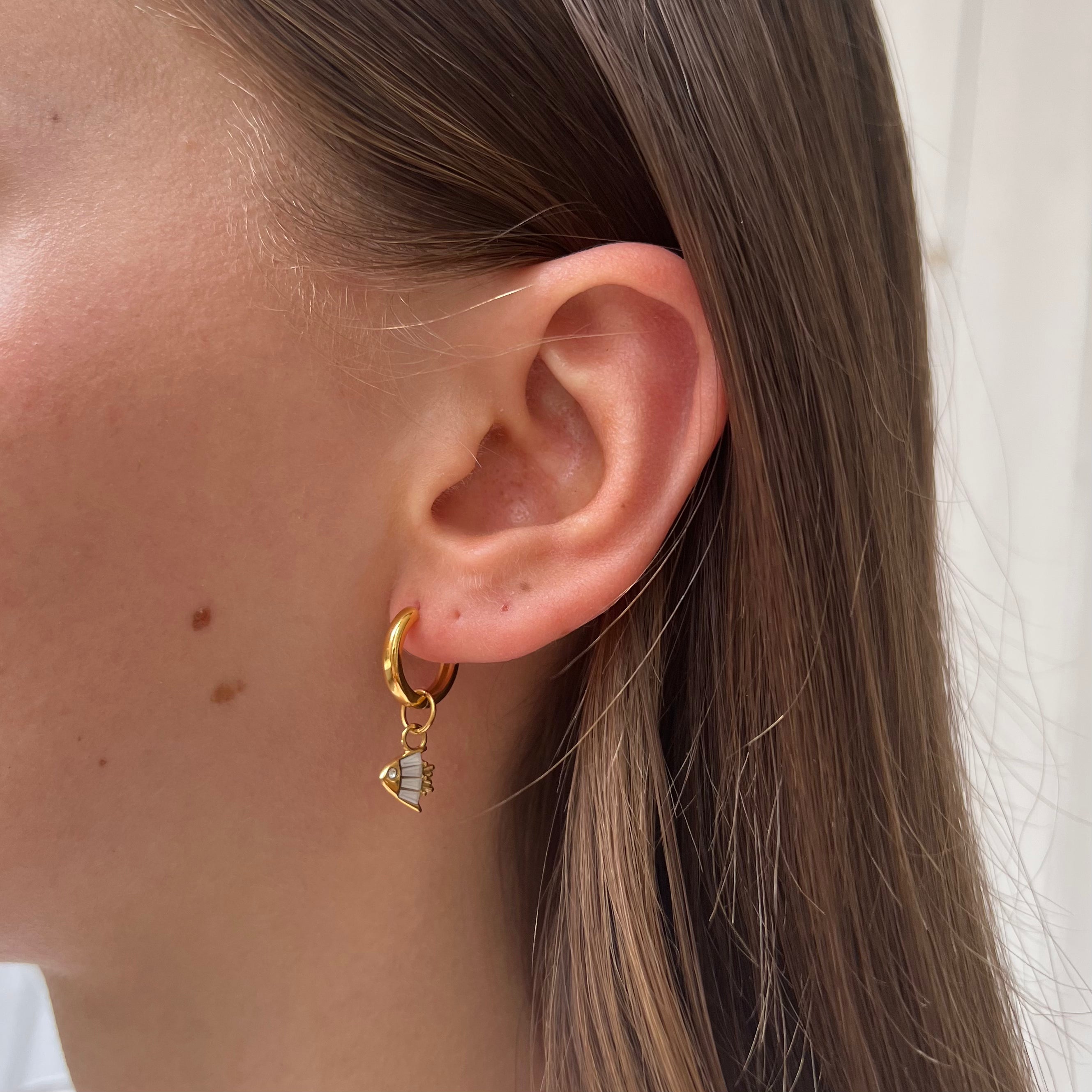 Earring White Moonfish