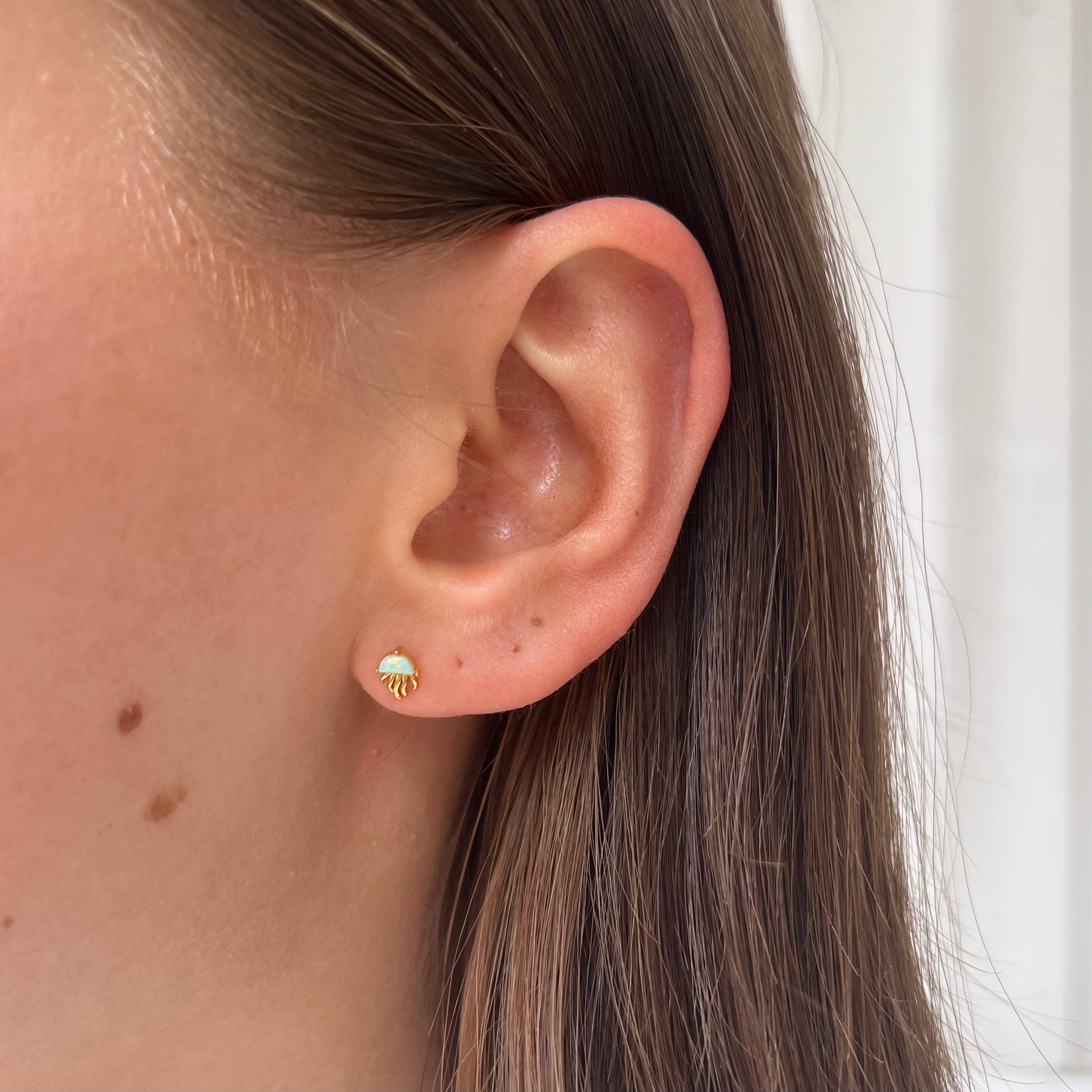 Earstud Blue Jellyfish