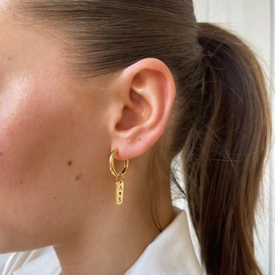 Ohrring Engrave Tag Groß