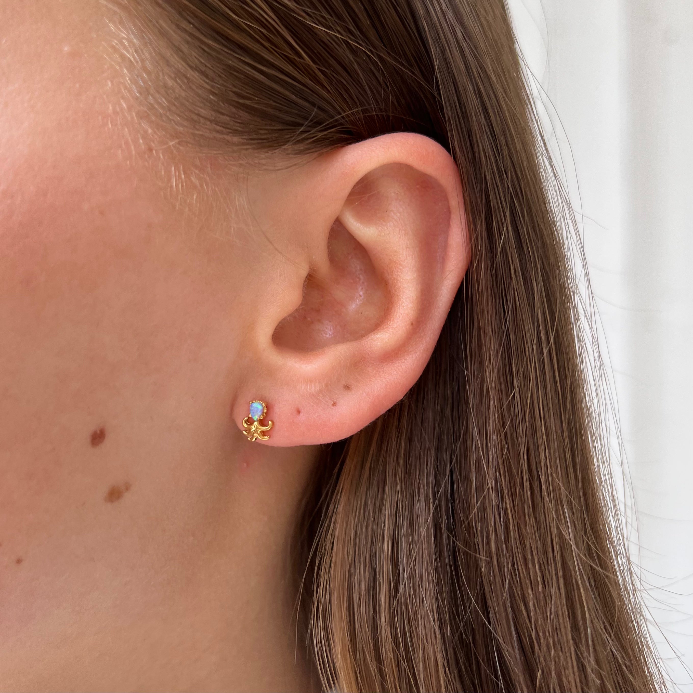 Earstud Blue Octopus