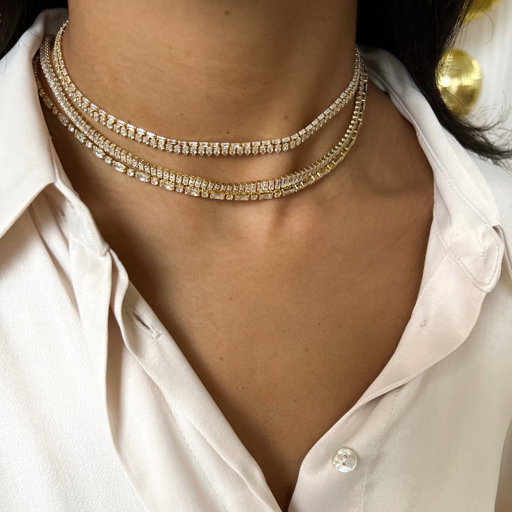 Ovaler Strass-Choker