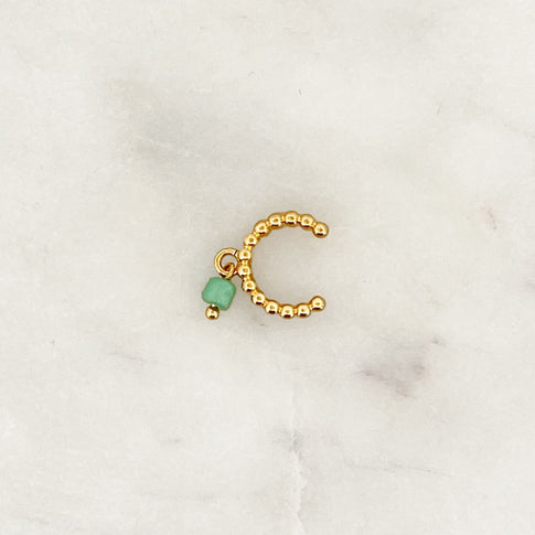 Ear cuff Dot Sea Green Bead