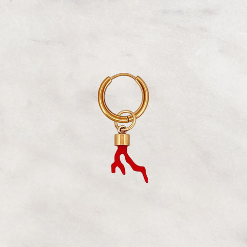 Earring Red Coral