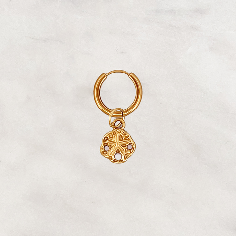 Earring White Sand Dollar