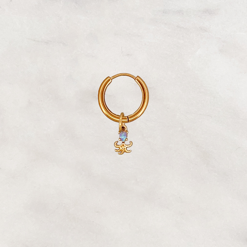 Earring Blue Octopus