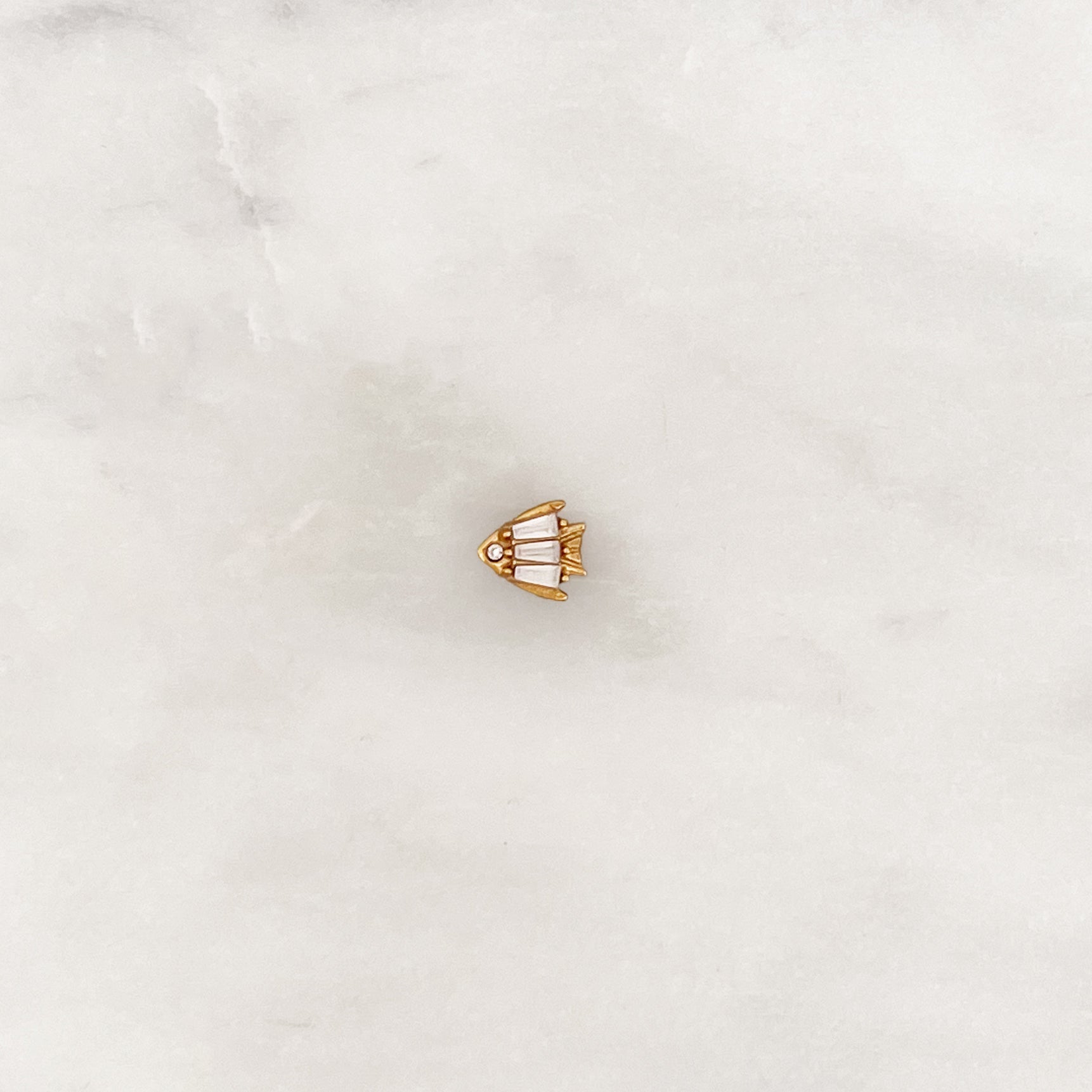 Earstud White Opal Moonfish