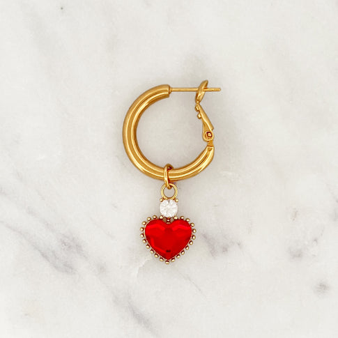 Hoop Rouge Diamond Heart