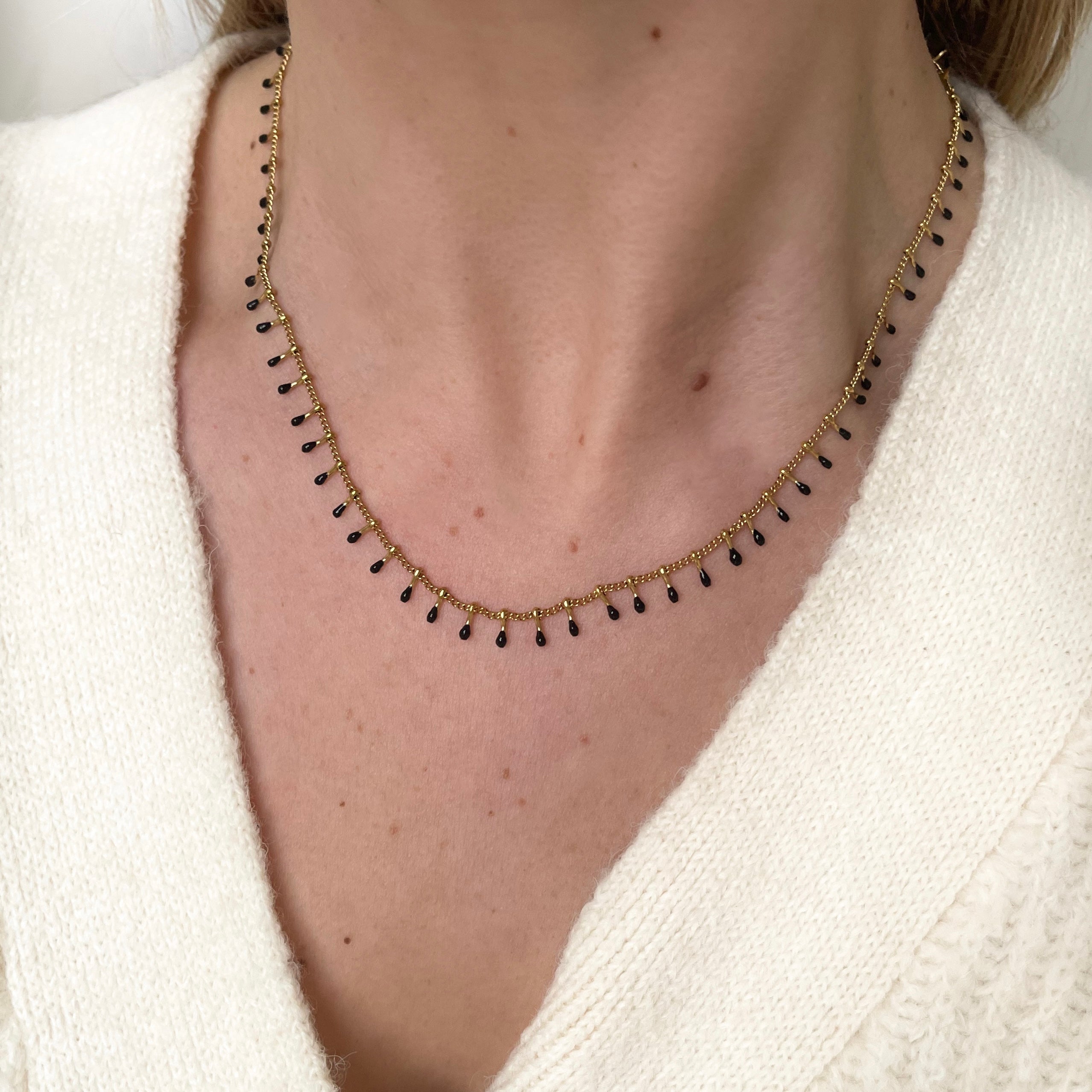 Black Tassels Necklace