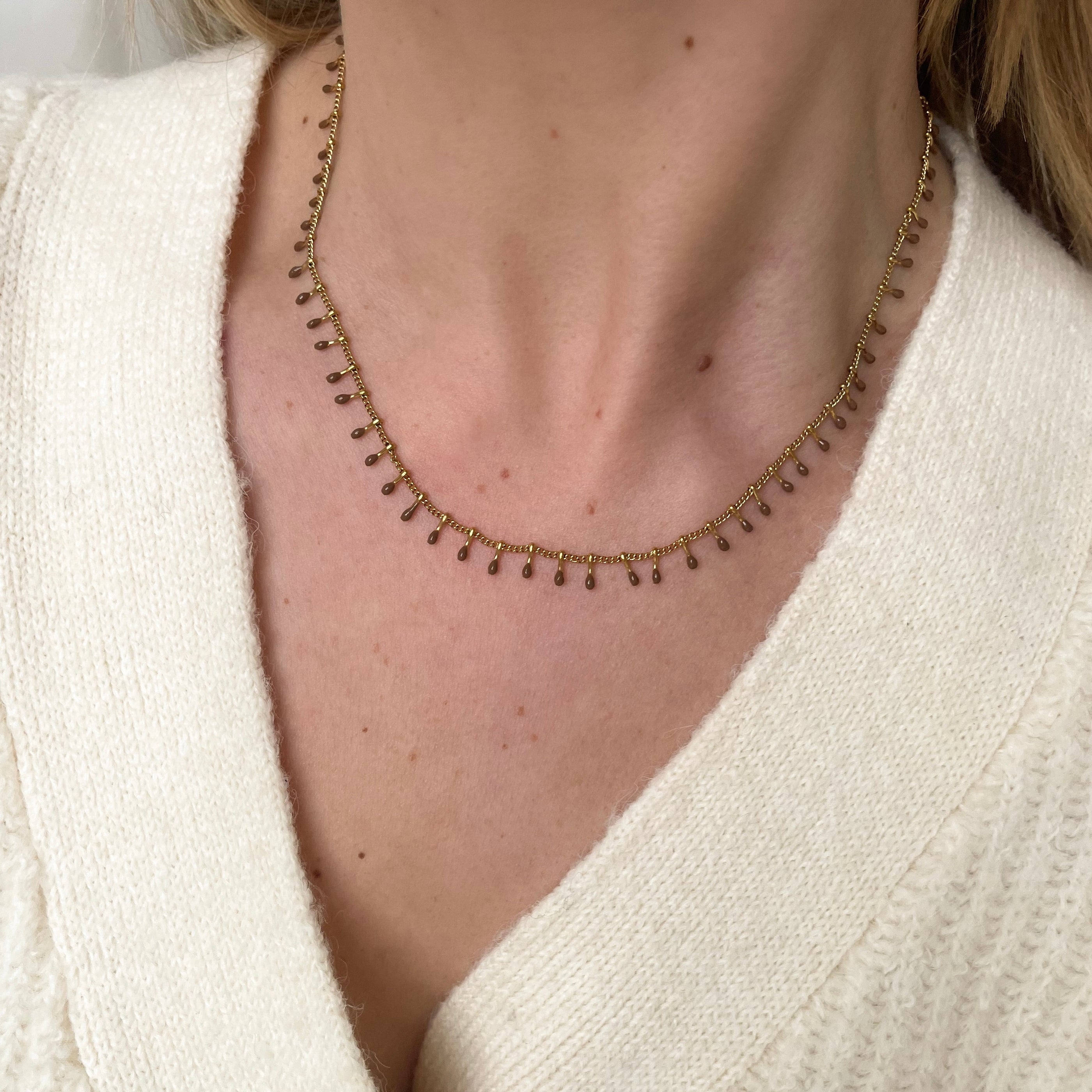 Brown Tassels Necklace