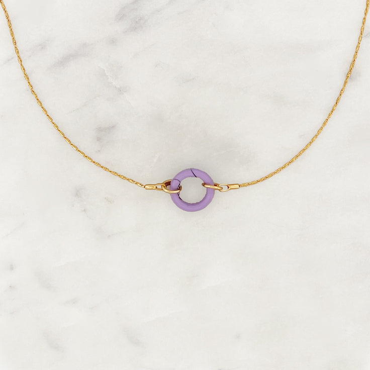 Necklace Lilac Round Clasp