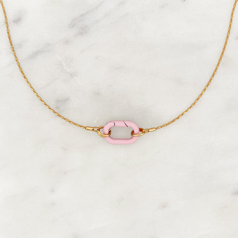 Necklace Pink Buxon Clasp