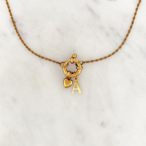 Twisted Necklace Love Initial