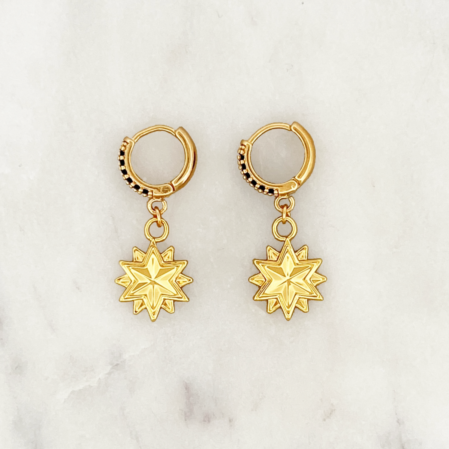 Sample Onyx Hoop Set Double Stars