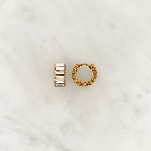 Small Rhinestone Hoop Set