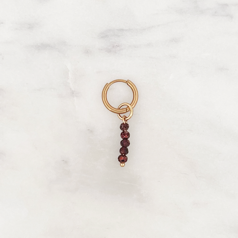 Tiny Huggie Glamour Brown Beads