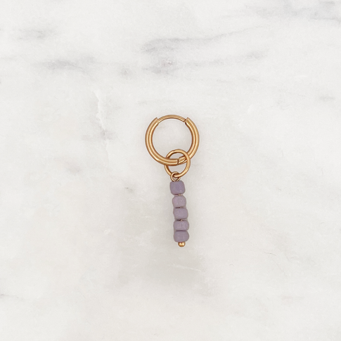 Tiny Huggie Lilac Beads