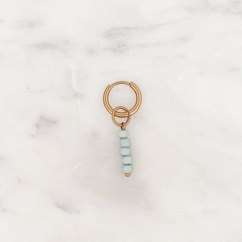 Tiny Huggie Pale Blue Beads