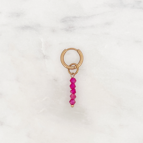 Tiny Huggie Pink Lemonade Beads