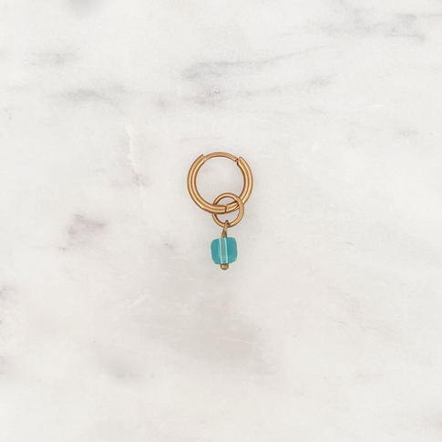 Tiny Huggie Blue Cube