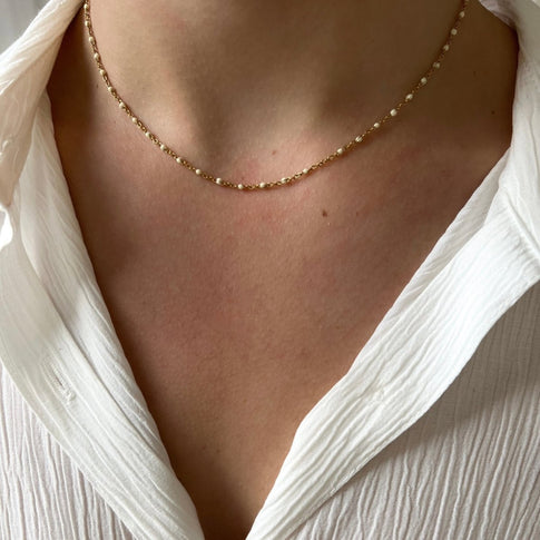 Base Ivory Dots Necklace - ByNouck Jewelry