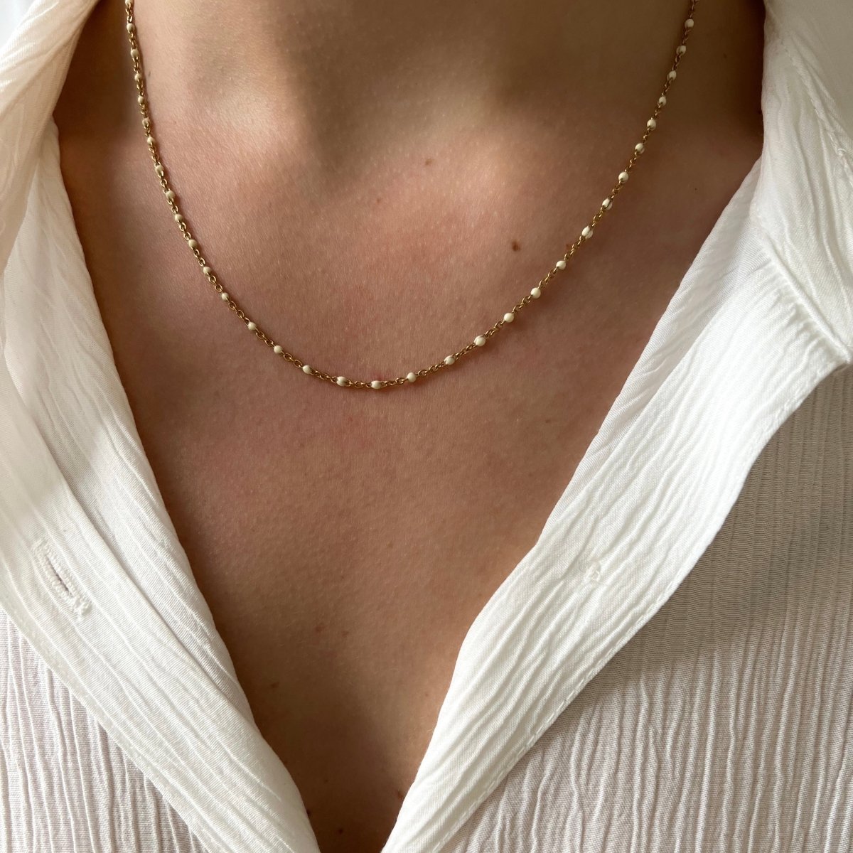 Base Ivory Dots Necklace - ByNouck Jewelry