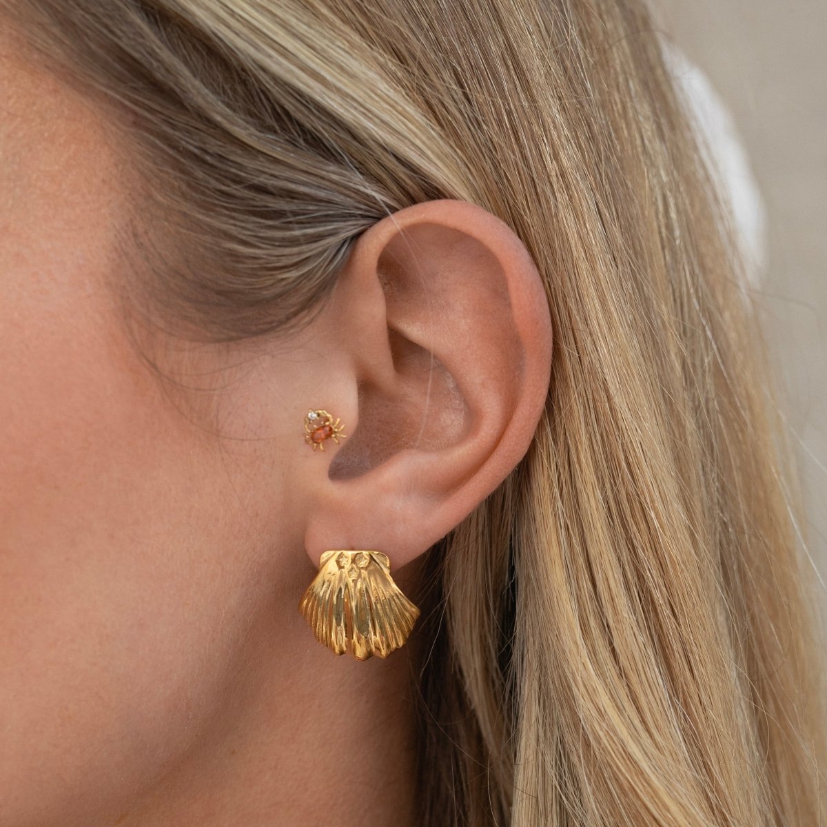 Big Scallop Studs Set - ByNouck Jewelry