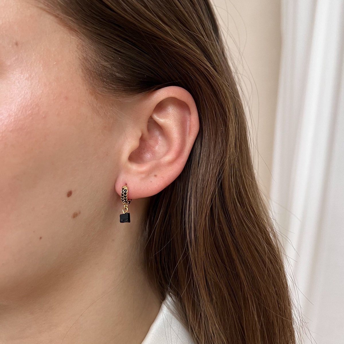 Black Hoop Onyx Stone - ByNouck Jewelry